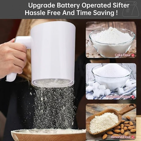 Battery Operated Electric Flour Sifter for Baking