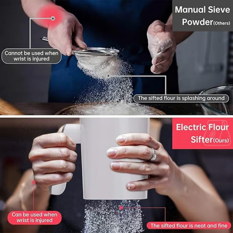Battery Operated Electric Flour Sifter for Baking