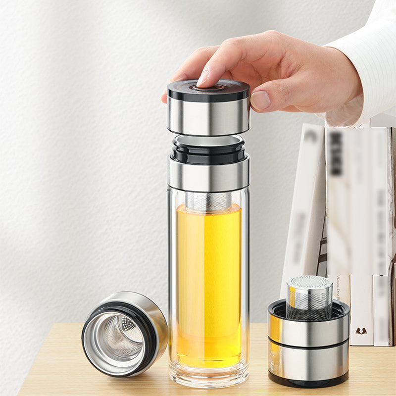 New Hot Selling Double Wall Borosilicate Portable Tea Cup
