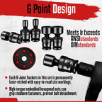 15pcs 3/8" Shallow Impact Universal Joint Socket Set