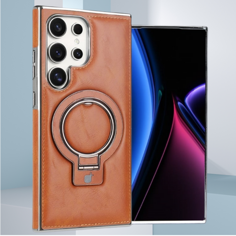 New Year special offer Retro style magnetic phone case with holder for Samsung