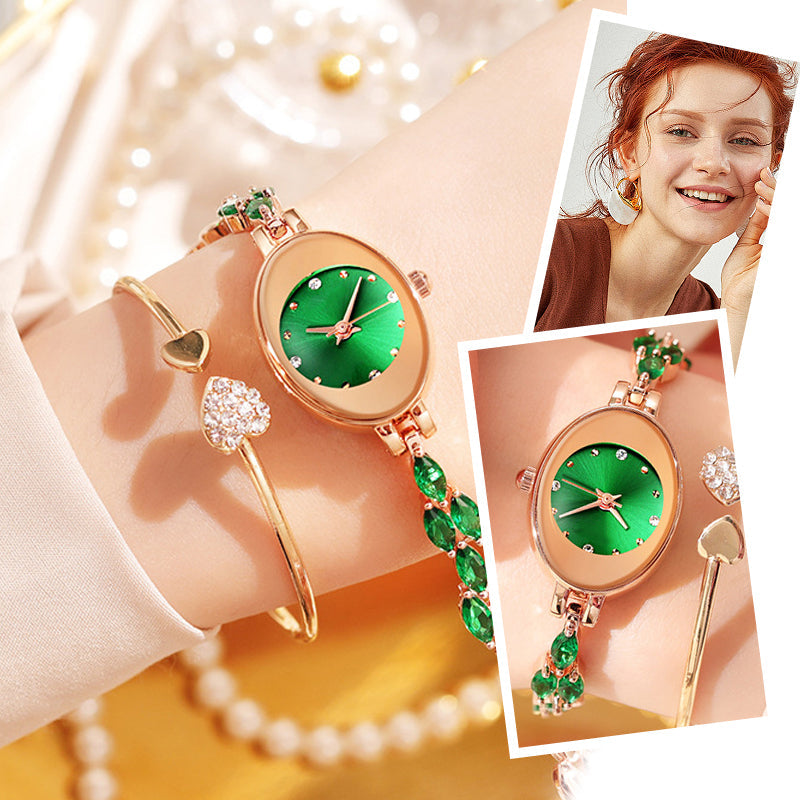 New Design Women's Colored Zircon Bracelet Watch