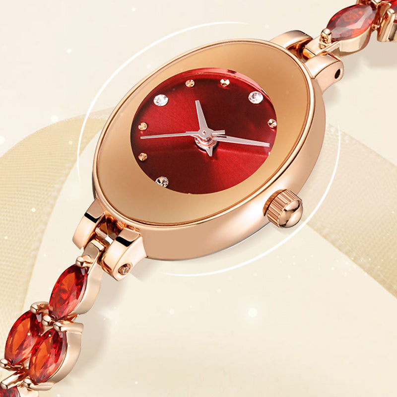 New Design Women's Colored Zircon Bracelet Watch