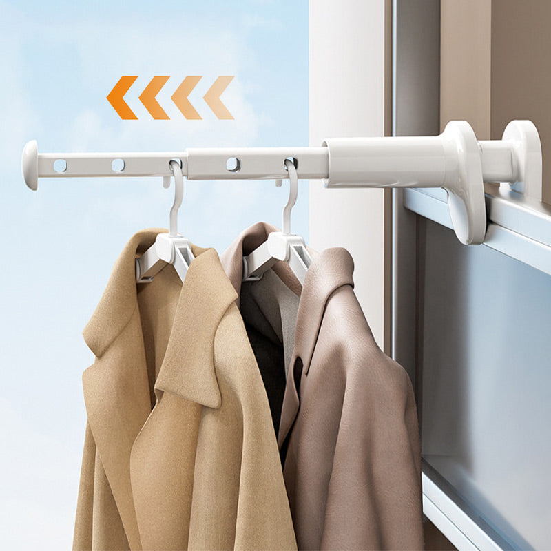 Extendable 5-Hole Clothes Hanger Rack for Window Frame