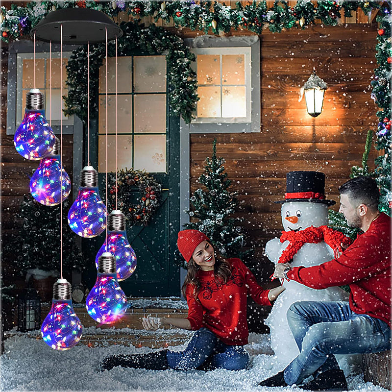 Outdoor Solar LED Copper Wire Wind Chime Light Bulb Ball