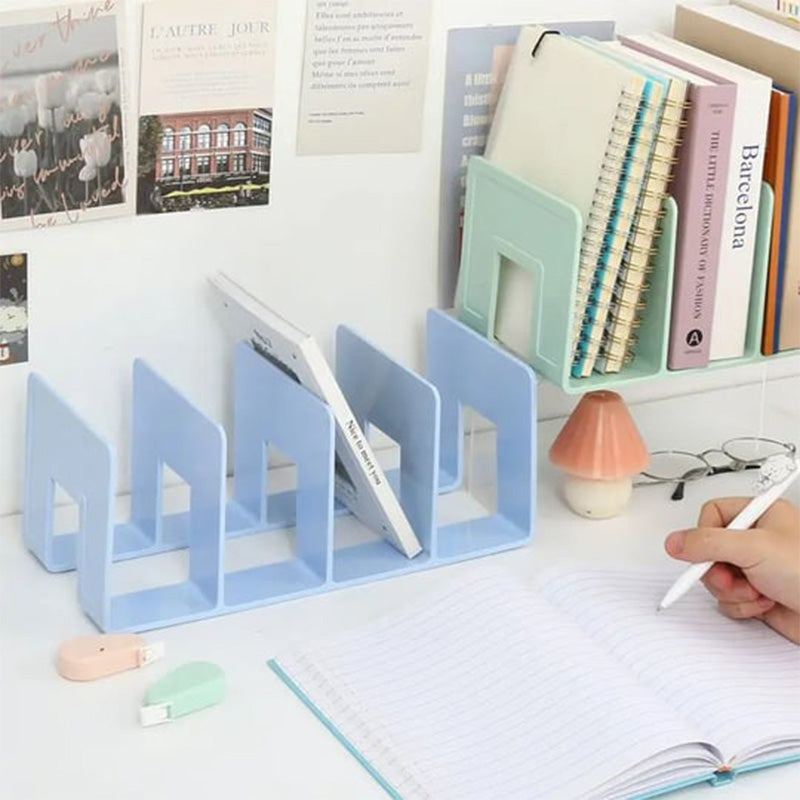 Multifunctional Desk Book Organizer with 4 Compartments