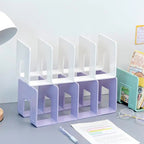Multifunctional Desk Book Organizer with 4 Compartments