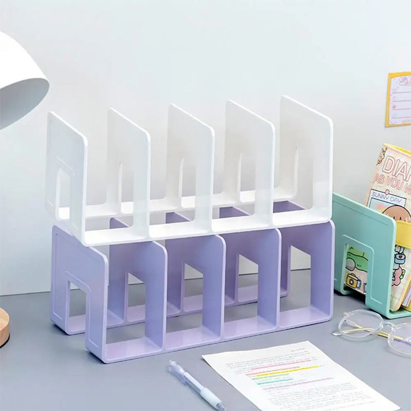 Multifunctional Desk Book Organizer with 4 Compartments