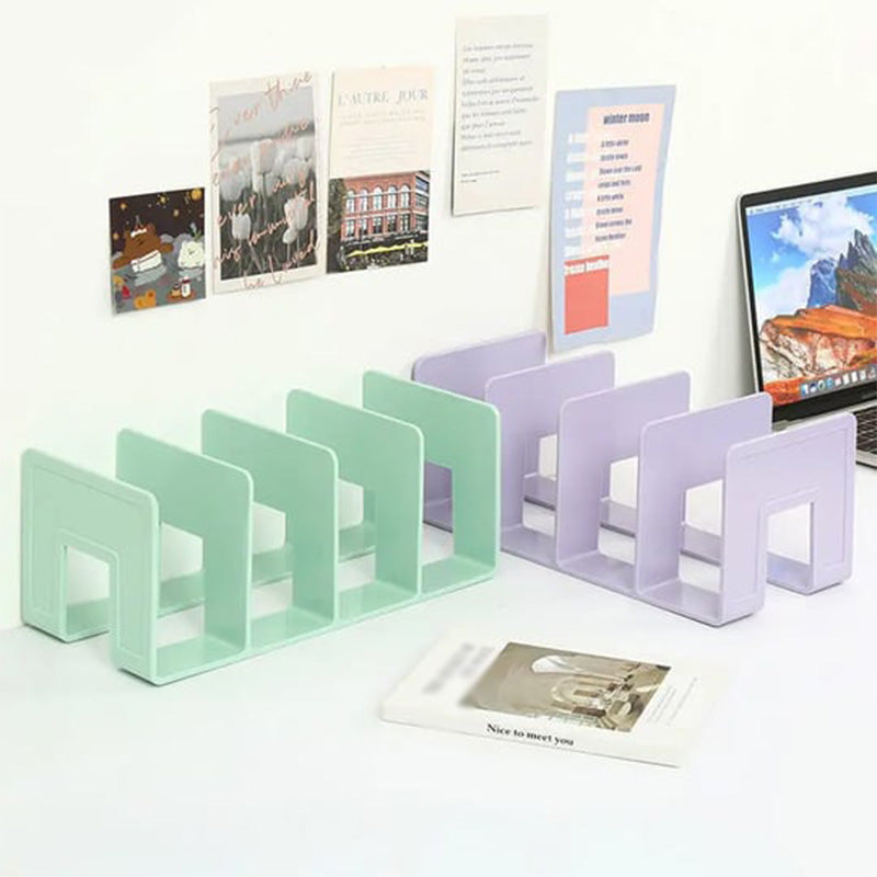 Multifunctional Desk Book Organizer with 4 Compartments