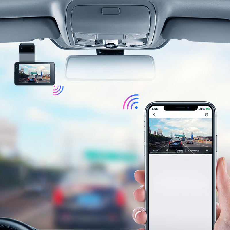 300-Degree Coverage 1080P WiFi Dual Dash Cam with Night Vision