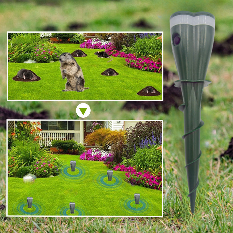 Time- Solar Powered Waterproof Screw Mole Repellent