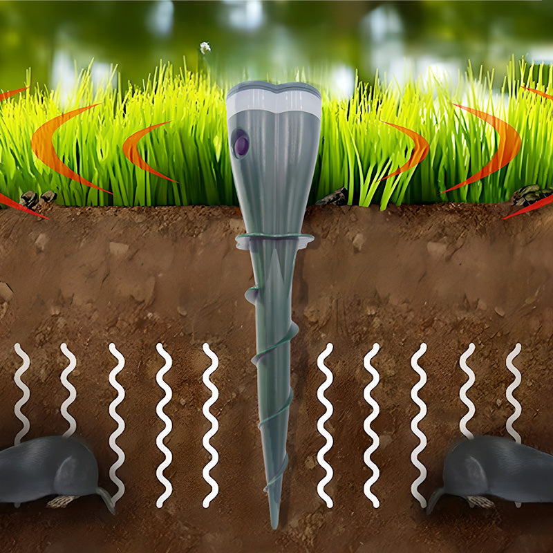 Time- Solar Powered Waterproof Screw Mole Repellent