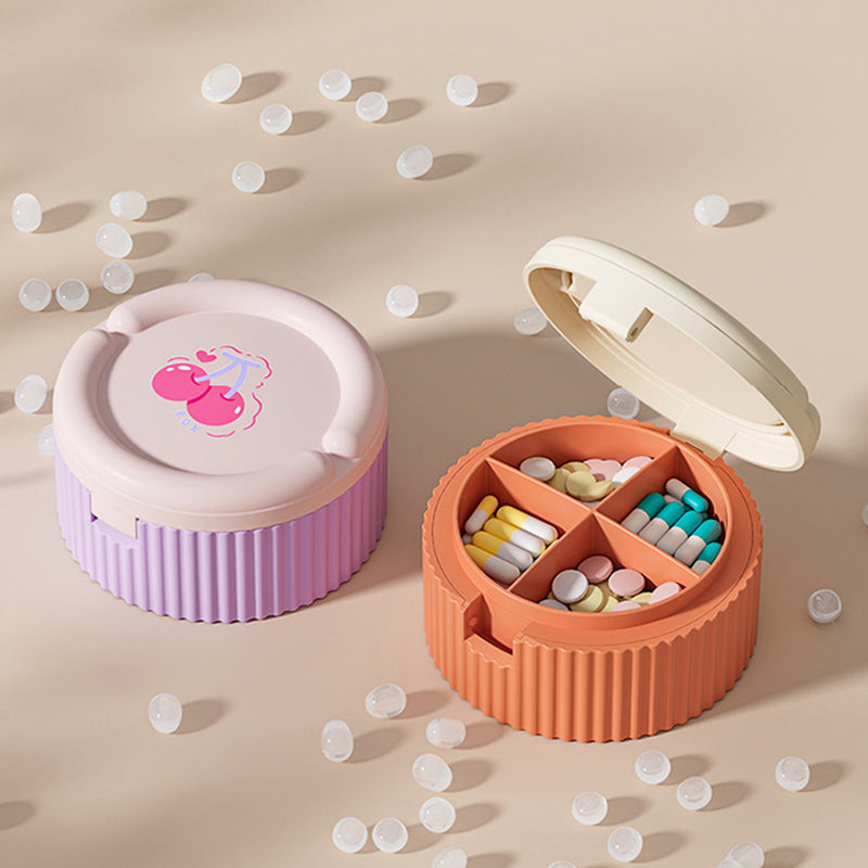 Pill Organizer with Foldable Silicone Cup