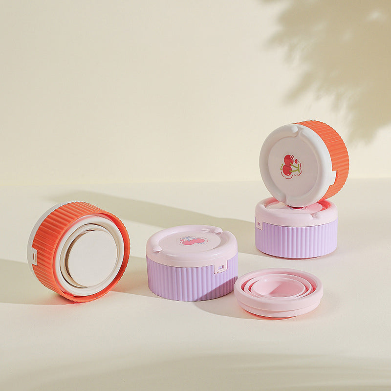 Pill Organizer with Foldable Silicone Cup