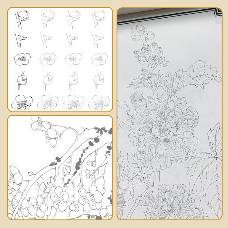 Chinese Painting White Drawing Copying Album