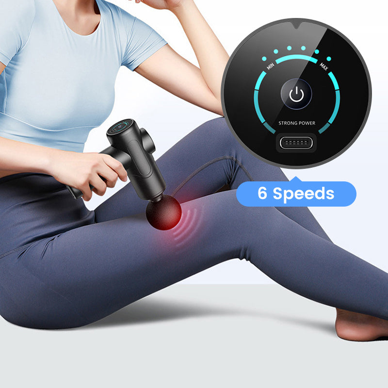 Portable Deep Tissue Massager with 6 Speeds & 8 Heads