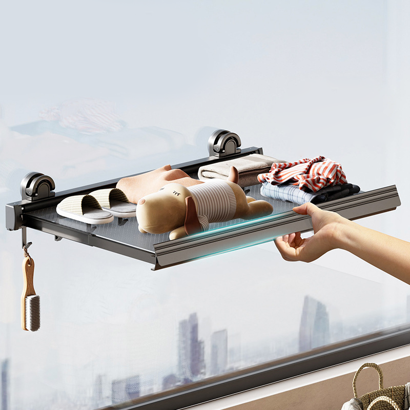 No-Punch Suction Cup Telescopic Drying Rack