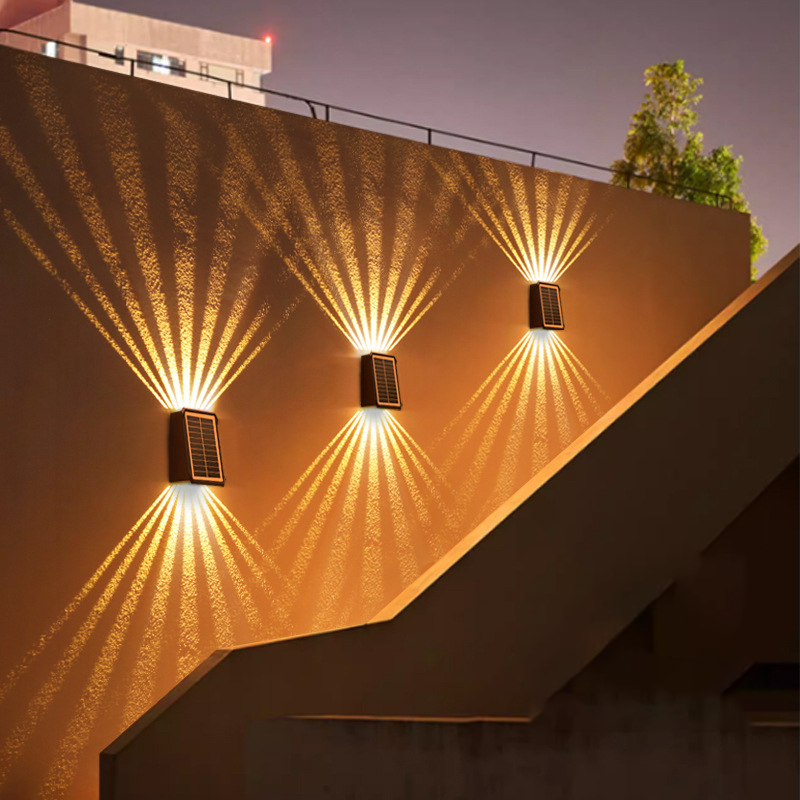 Outdoor Waterproof 4 LED Solar Wall Decorative Spotlight