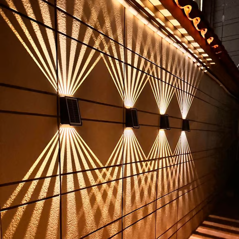 Outdoor Waterproof 4 LED Solar Wall Decorative Spotlight