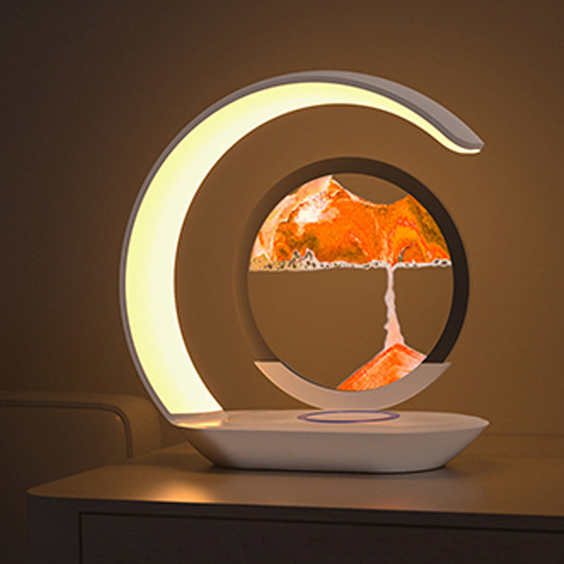 Moving Sand Art Lamp with Wireless Charging Panel
