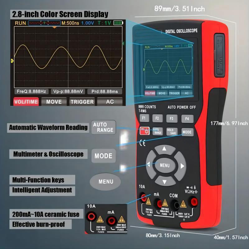 Rechargeable Multifunctional Handheld Oscilloscope