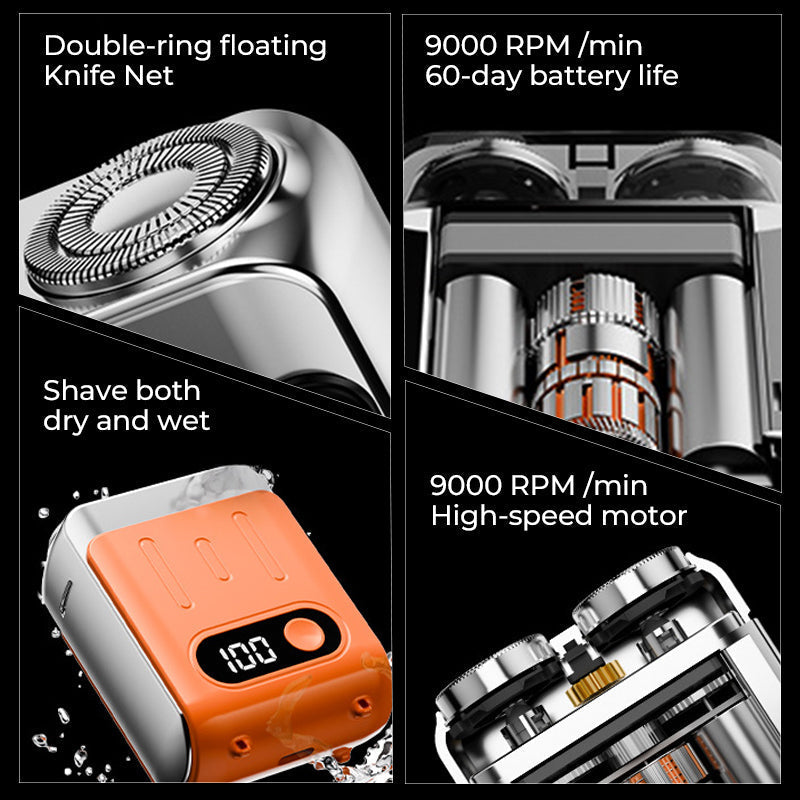 New Upgrade Men's Portable Mini Rotary Electric Shaver