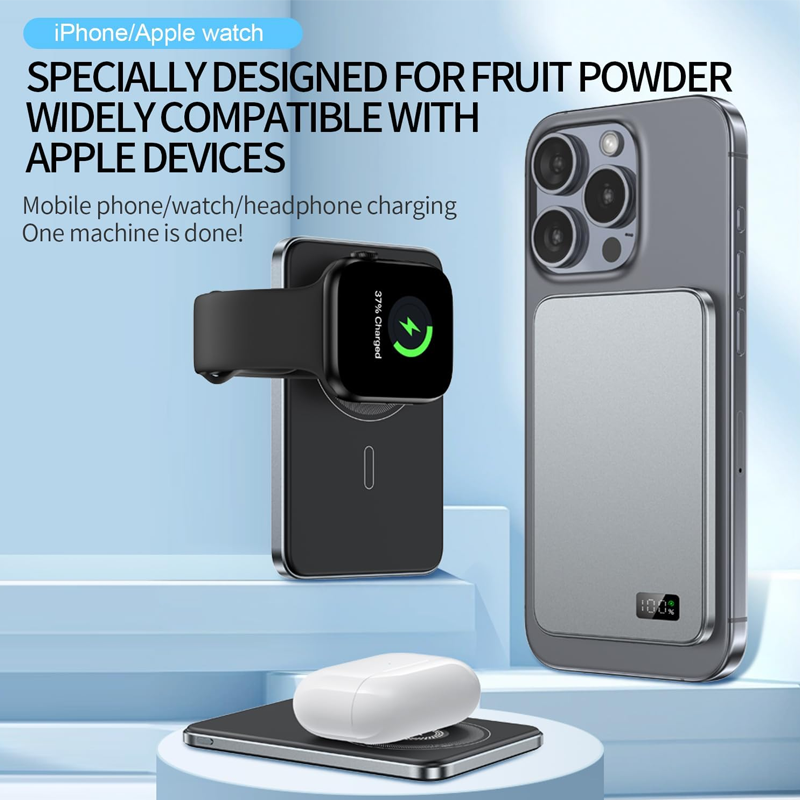 Magnetic Portable Wireless Charger with LED Display