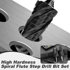 50% discount High Hardness Spiral Flute Step Drill Bit Set