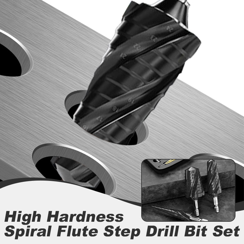 50% discount High Hardness Spiral Flute Step Drill Bit Set