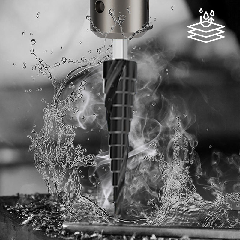 50% discount High Hardness Spiral Flute Step Drill Bit Set
