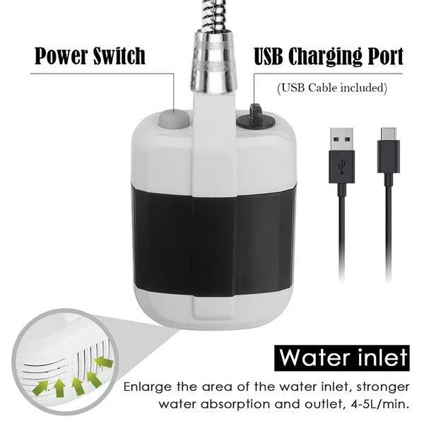 Stay Fresh Outdoors Portable Camping Shower with Adjustable Flow – For Easy & Convenient Outdoor Cleaning
