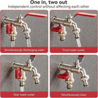 Universal Stainless Steel Double Outlet Garden Water Faucet