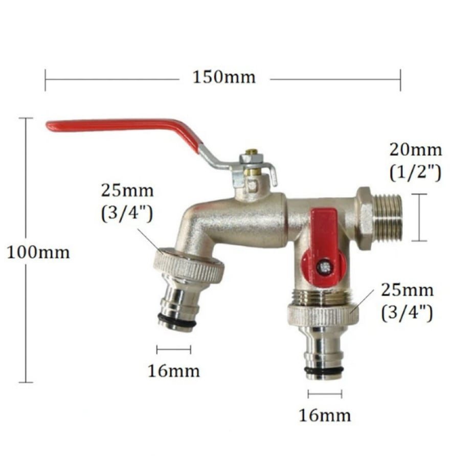 Biggest Sales - Universal Stainless Steel Double Outlet Garden Water Faucet