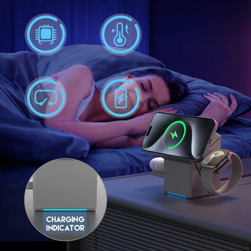 58 % OFF Offers-3-in-1 Foldable Magnetic Wireless Charging Station