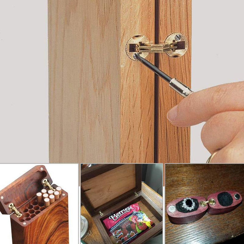 4PCS Concealed Brass Hinges