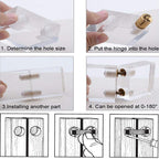 4PCS Concealed Brass Hinges