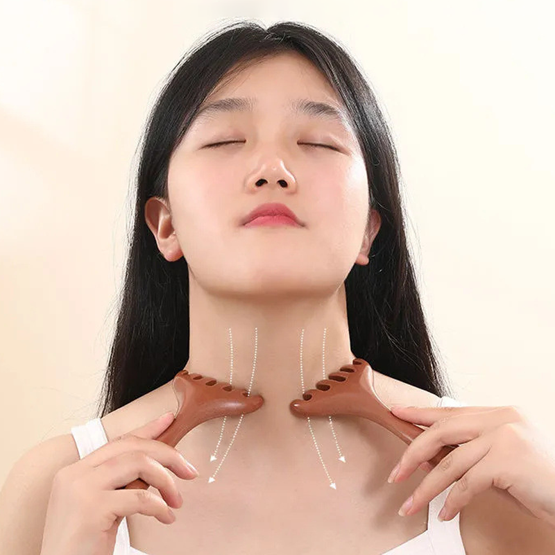 Wooden Head Massager Comb & Gua Sha Tool