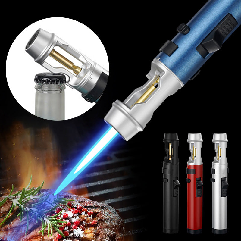 Outdoor windproof refillable flashlight lighter
