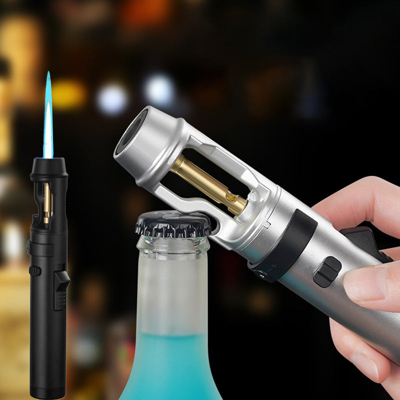 Outdoor windproof refillable flashlight lighter
