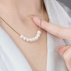 3D Rose & Pearl Double Layered Necklace