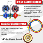 3 Way R134/R22/R410 AC Gauges