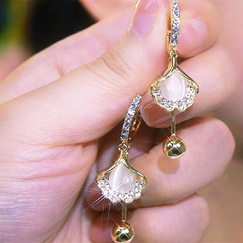 Delicate Ginkgo Leaf Earrings for Women