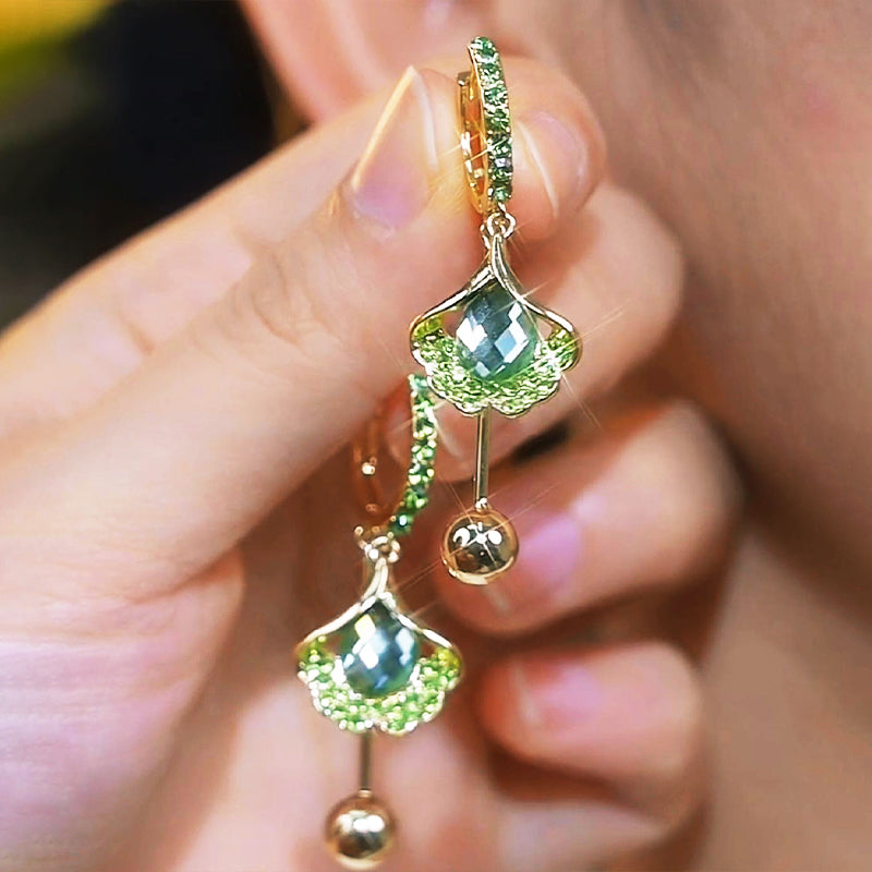 Delicate Ginkgo Leaf Earrings for Women