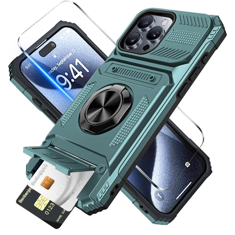 Card Holder & Ring Grip Full-Body Anti-Shock Case