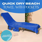 For a ! Sun Lounger Towel in Bag with Pockets Storage