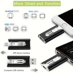 64GB~1TB Micro USB + MFi Certified + 8 Pin + USB 3.0 4 in1 Flash Drive for Android/PC