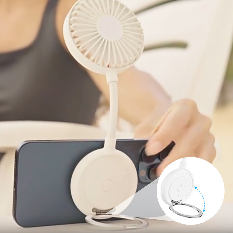 Portable Magnetic Fan with Adjustable Ring Stand