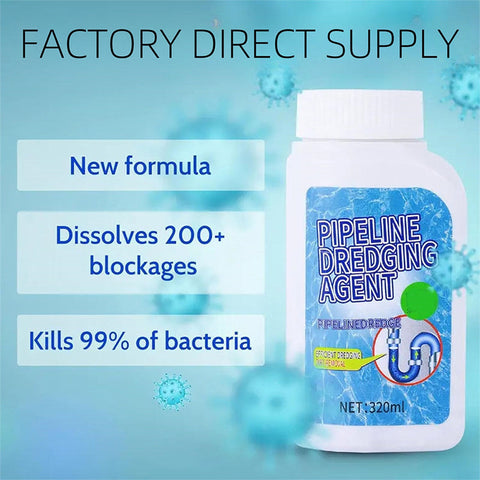 Of the sale! Powerful Pipe Dredging Agent for Kitchen and Toilet Pipelines - Dissolves 200+ Blockages and Kills of Bacteria