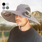 Outdoor Sun Hat with Dual Solar-Powered Fans