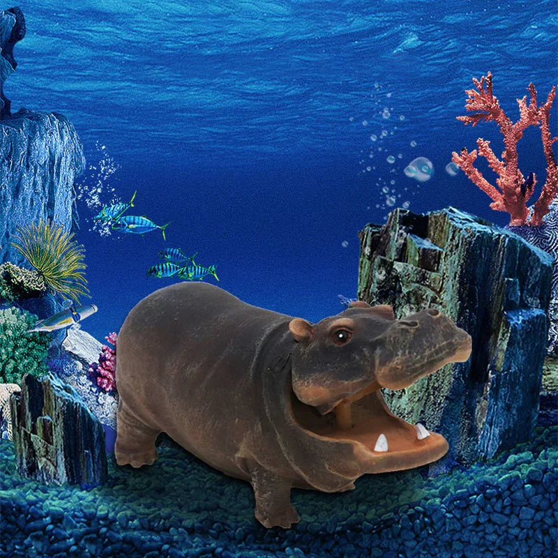 Fish Tank Hippo Bubble Decoration